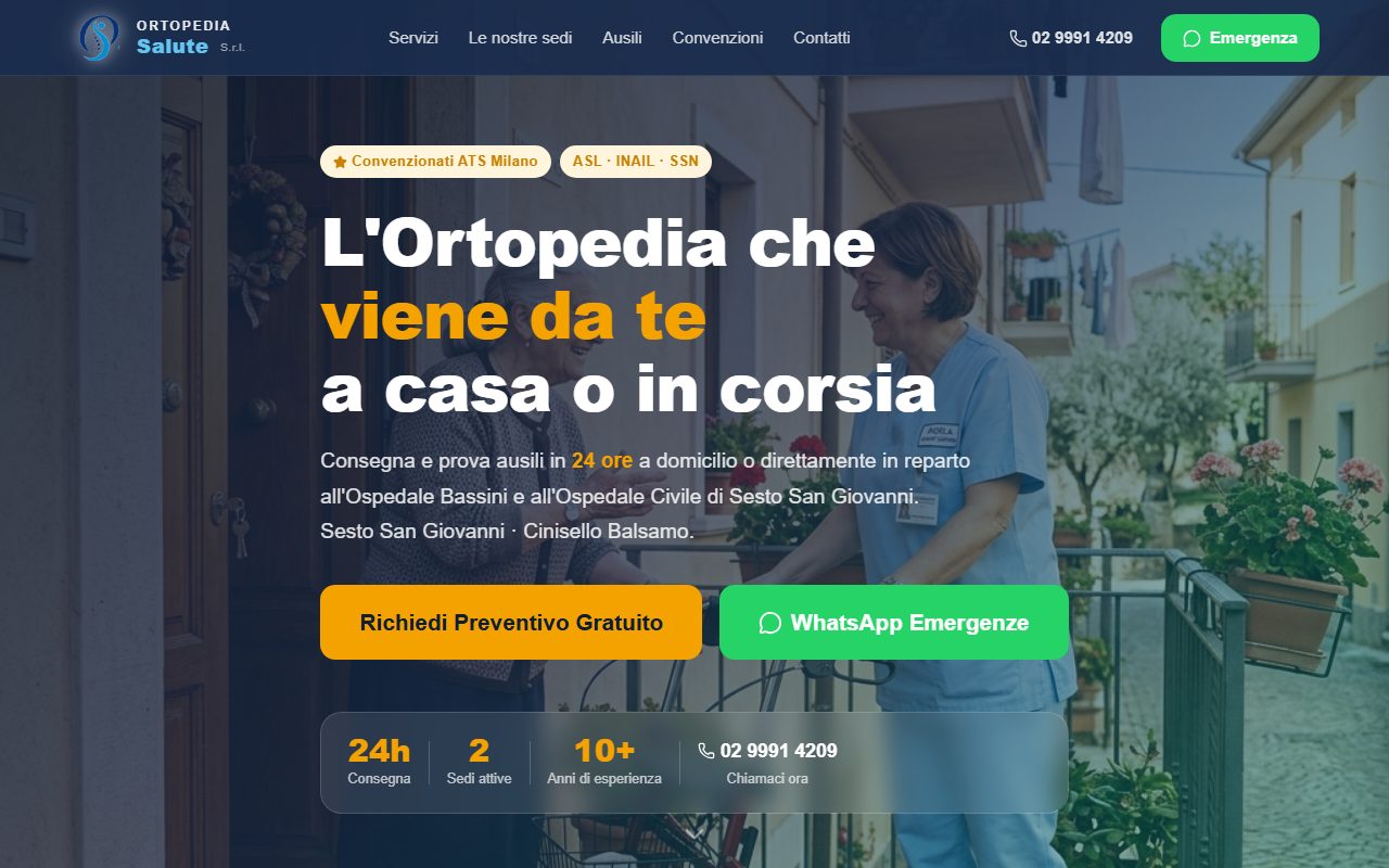 Anteprima sito Ortopedia Salute